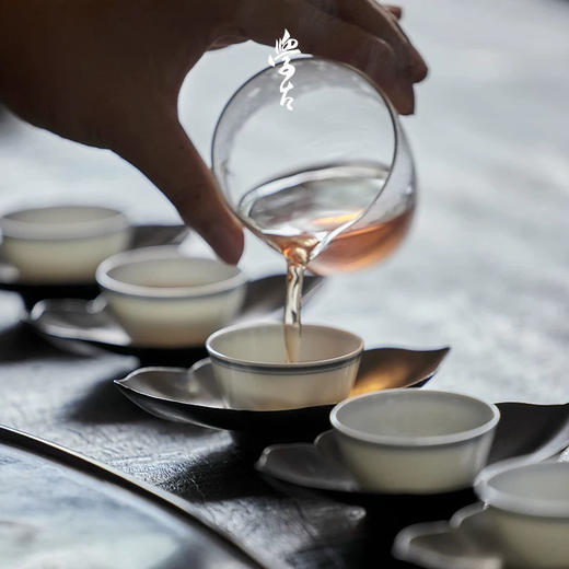 学古|青花双线杯 景德镇瓷工夫茶杯青花杯家用送礼 6只礼盒装40ml 商品图3