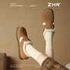 ZHR则则加绒真皮勃肯鞋女2024冬季新款毛毛鞋平底保暖加厚棉鞋女 商品缩略图9