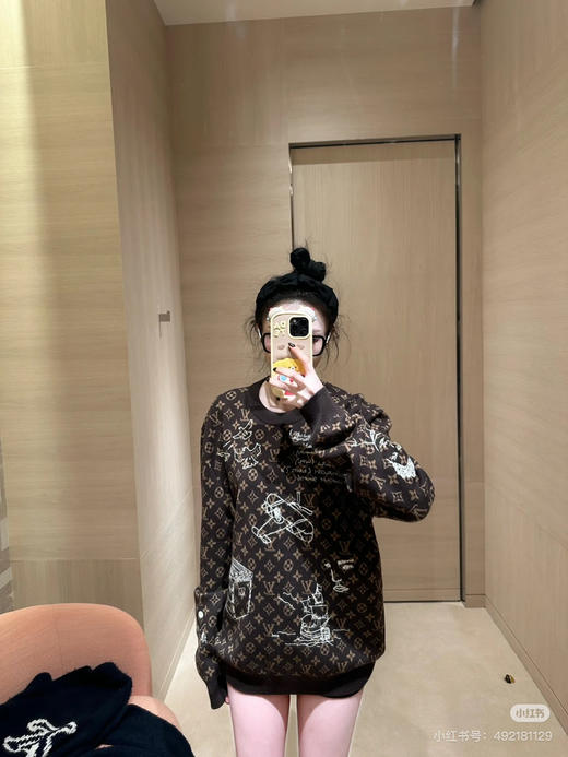 LOUIS VUITTON 老花涂鸦刺绣毛衣 商品图2