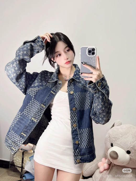 新品 1V✖️Nigo 经典款棋盘格牛仔夹克外套 商品图11