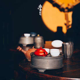 学古|潮壶承 中式手工复古纯锡储水式潮汕工夫茶盘干泡台茶海壶承