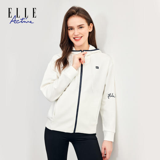 ELLE Active 新款秋季女士外套针织连帽短款外套 商品图3