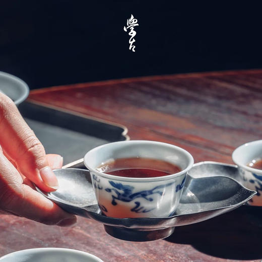 学古|青花飞马杯 手工仿明代万历景德镇茶杯高端品茗主人杯 6只装 商品图2