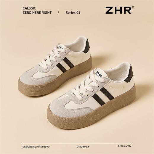 ZHR则则厚底增高德训鞋女2025春季新款柔软轻便休闲鞋百搭ins板鞋 商品图2