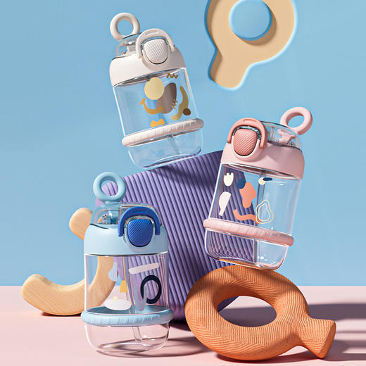 网红爆款超萌可爱高颜值大肚杯卡通学生带吸管大容量塑料水杯开学季爆款 商品图1