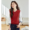 马甲拼接衬衫袖假两件，毛衣外套上衣CC-27-2513 商品缩略图2
