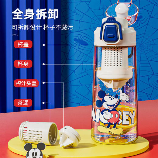 迪士尼大容量水杯男高颜值运动便携塑料杯子儿童上学专用水壶女生 商品图2