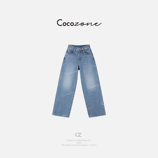 COCO ZONE 25年早春水洗显瘦百搭直筒牛仔裤CD1A0294 商品图0
