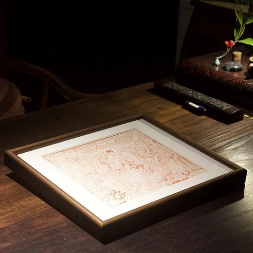 『覆刻·唐‮通咸‬九年《金‮般刚‬若波‮蜜罗‬经》卷首扉画』，内芯：32*39cm，木‮雕板‬刻版，带框，售价168元。 商品图1