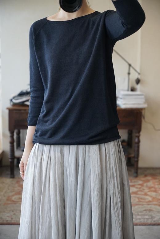 apuntob 丝麻混纺修身上衣T恤 商品图5