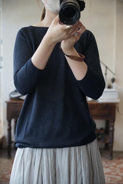 apuntob 丝麻混纺修身上衣T恤 商品图10