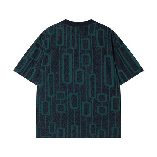 T2421春夏新款时尚个性韩版几何图案撞色圆领短袖T恤百搭宽松潮流上衣 商品图5