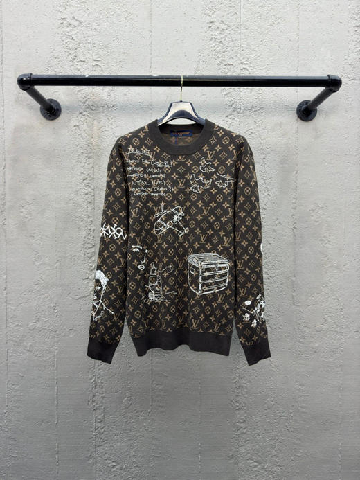 LOUIS VUITTON 老花涂鸦刺绣毛衣 商品图0