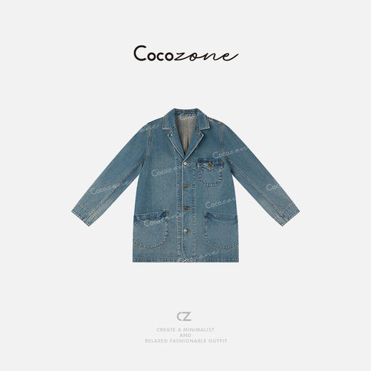 COCO ZONE 25早春新款美式复古翻领牛仔外套ACD1A0375 商品图0