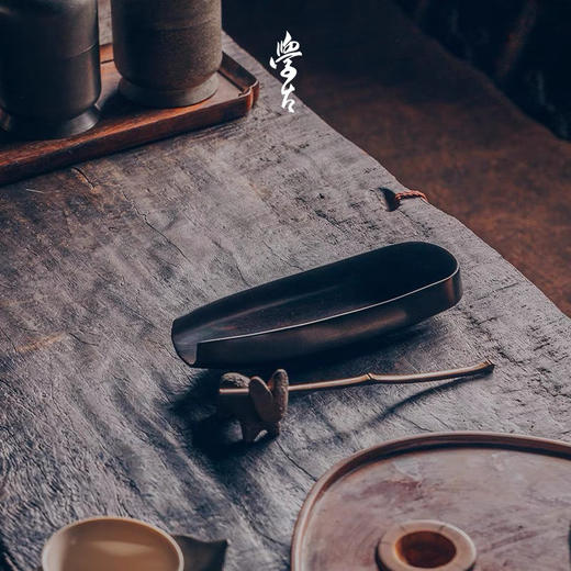 学古|一方茶则 东非黑光檀紫光檀木手工茶则 商品图2