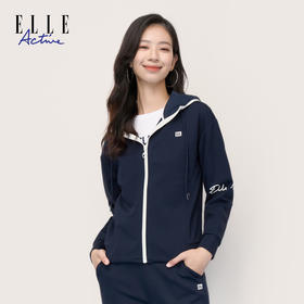 ELLE Active 新款秋季女士外套针织连帽短款外套