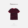 COCO ZONE 莱塞尔绵羊毛混纺条纹显瘦短袖T恤ACD1A0061 商品缩略图1