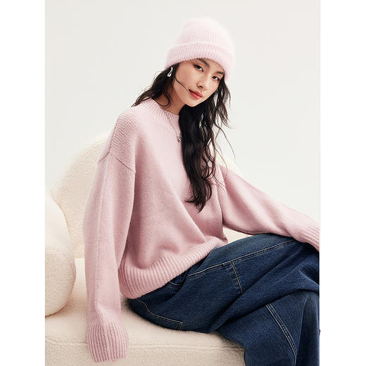 棉仓346635030-yxk初棉半高领毛绒云朵毛衣 商品图1