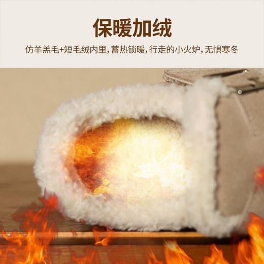 ZHR则则加绒真皮勃肯鞋女2024冬季新款毛毛鞋平底保暖加厚棉鞋女 商品图3