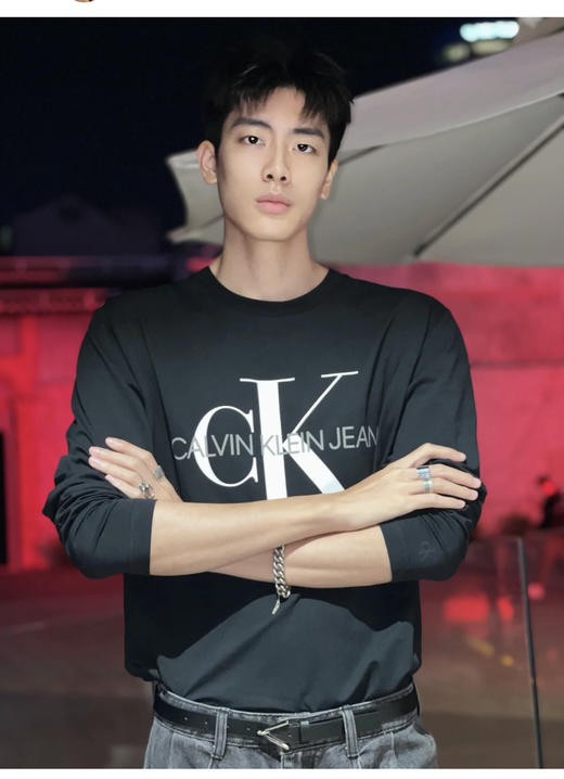 西K 情侣款液氨棉 圆领长袖T恤 CX196 商品图1