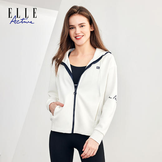 ELLE Active 新款秋季女士外套针织连帽短款外套 商品图4