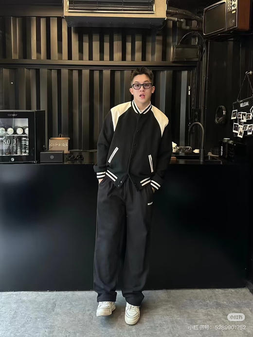 新品 Celine 2024SS 新款真小羊皮拼接羊毛棒球服 商品图9