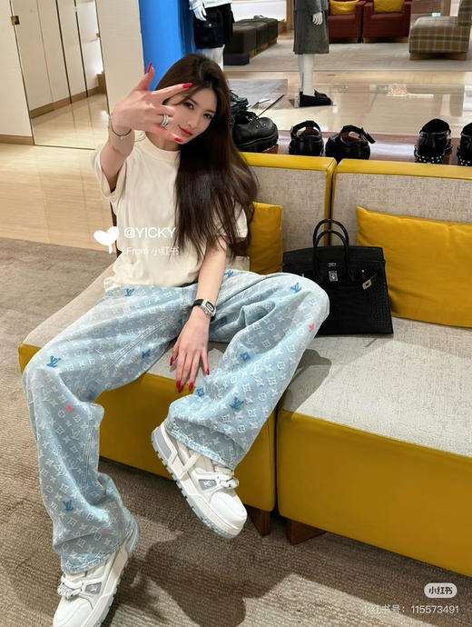 LOUIS VUITTON  x Tyler 2024SS 早春联名款绣花牛仔裤 商品图3