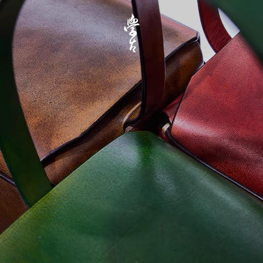 学古|小方茶箱 意大利牛皮手工擦色三色可选 商品图0