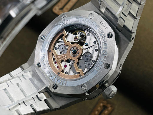 目前高版本！！！JF爱彼皇家橡树26574。功能：日期显示、星期显示、月份显示、年历显示、万年历、月相进口机克隆原装5134自动机械机芯, 商品图13