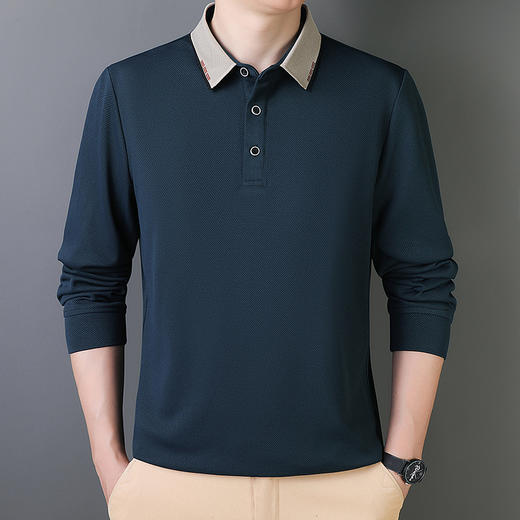 【常规款】【新款DCS】大依优型大码男士长袖POLO衫卫衣商务休闲上衣加肥加大胖子舒适打底 商品图8