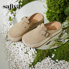 预售10天发|Safiya/索菲娅2025懒人编织软底外穿舒适包头勃肯凉拖SFD1110230
