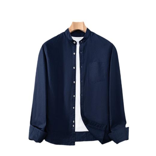 红览 春秋新款立领牛津纺全棉长袖衬衫男修身工装衬衣休闲寸衫5ZF-21702 商品图5