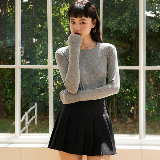 Dr.foever 软糯糯圆领莱赛尔打底衫 软糯亲肤 时尚百搭 多色可选 9936 商品图4