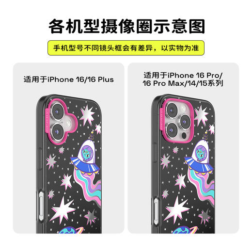 【太空梦游记】猫的飞行日志 POPCASE手机壳 MagSafe Popcase磁吸款 镜面壳 黑色 日月星 拼贴 iPhone 16/15/14 商品图2