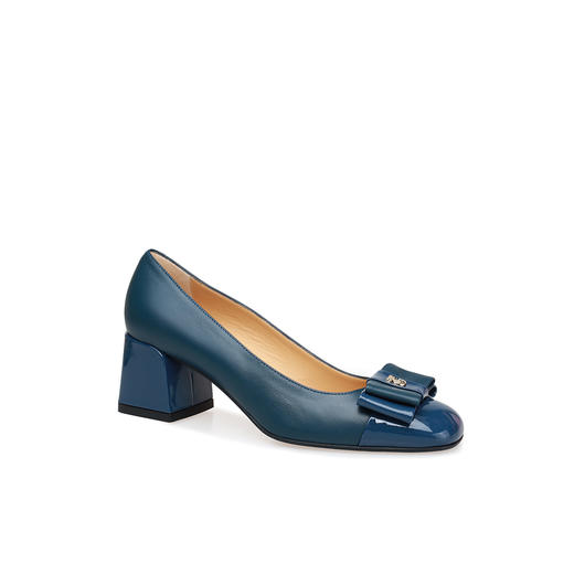 豪麟名鞋进口迪嘉女鞋皮鞋羊皮革S25312蓝色 商品图0