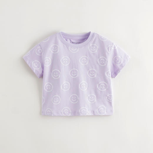 马克珍妮男女童笑脸印花短袖T恤 宝宝亲肤上衣儿童夏装新款550813 商品图1