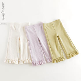 马克珍妮女童软弹罗纹花边阔腿裤 宝宝裤子2025年春装新款550800