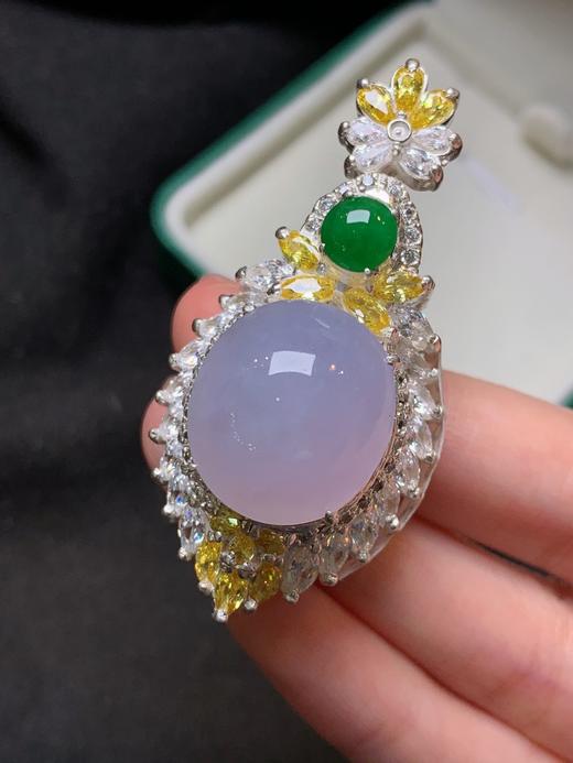 紫罗兰蛋面翡翠吊坠 商品图1