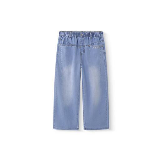 英氏儿童裤子夏季透气百搭长裤女童牛仔裤中大童休闲裤2025新款 商品图4