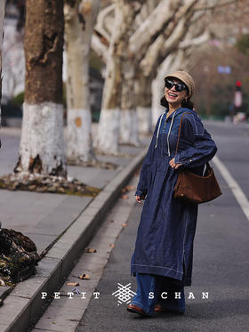 PETIT SCHAN小闪 CLO#734 Gadabout 游荡者 棉麻牛仔连帽连衣裙