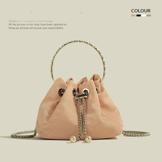 【超显气质❗️水钻圆环手提福袋包】多巴胺色系，新款高级感拉满，女小众包包女式春夏手提包时尚小包斜挎单肩软包女 商品图8