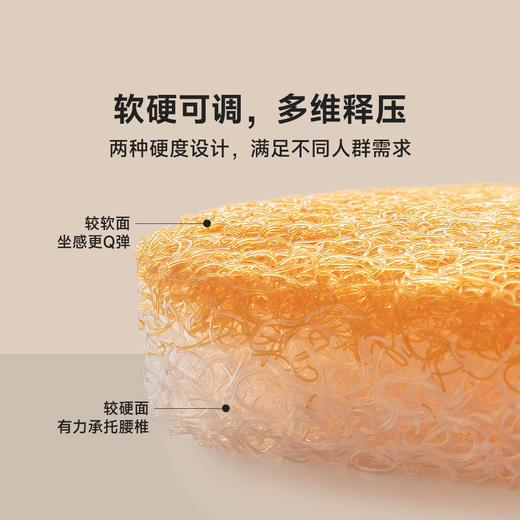 愉悦之家 高分子双硬度释压透气坐垫灰色 商品图1