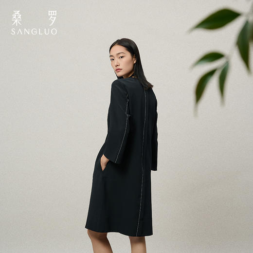 【职场通勤】桑罗哑光可机洗纯净直筒裙都市裙装女新品 商品图4