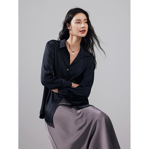 棉仓357604008-初棉缎面光泽感衬衫 商品图2