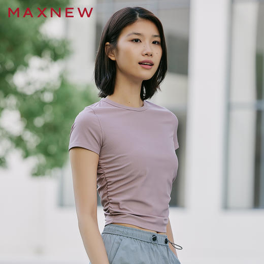 【T恤】抽皱圆领短袖T恤 1P2221240 商品图1