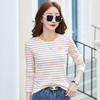 百媚生 棉质条纹针织衫女蝴蝶刺绣上衣482 商品缩略图3