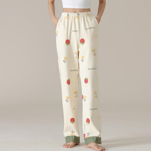 雀说 纯棉睡裤女春季长裤薄款宽松休闲可外穿H38 商品图8