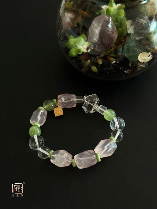 吾行·粉水晶岫岩玉发晶能量手链 商品图2
