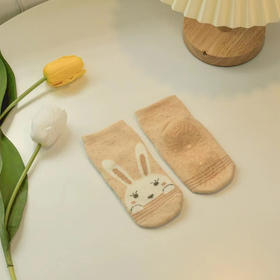 5双装 素道有机彩棉儿童地板袜 防滑居家棉袜 小童可爱家居袜