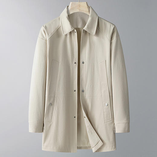 【DPX】300斤大依优型大码翻领中长款时尚休闲夹克加大码风衣外套男士胖子春秋 商品图0